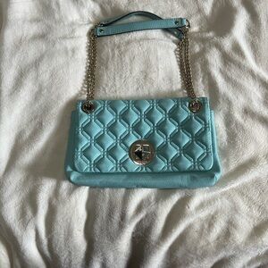 Kate Spade Baby Blue Quilted Leather Chain Shoulder Crossbody Bag